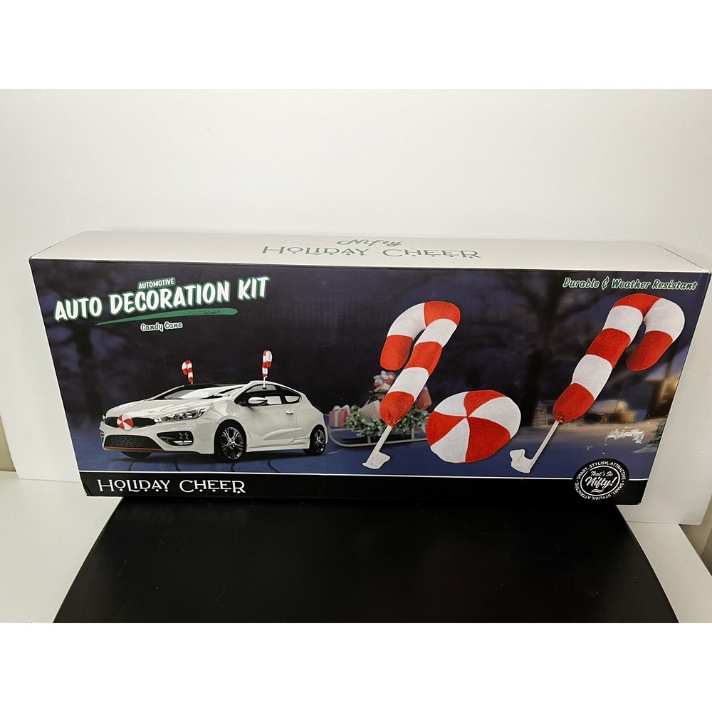 Automotive Decoration Kit  Nifty Holiday Cheer Candy Canes for Festive Car Decor